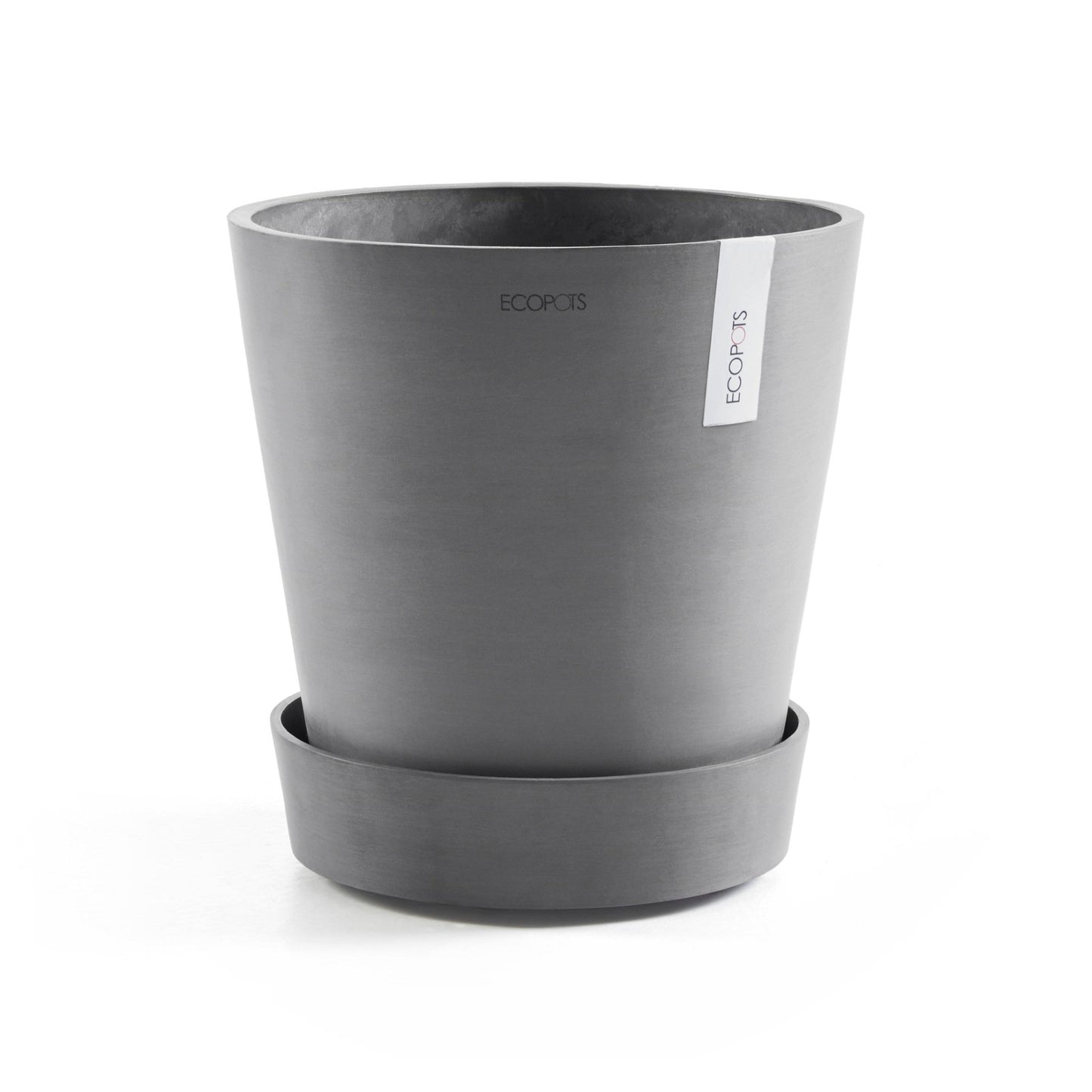 Kukkaruukku - Ecopots - Aluslautanen Amsterdam pyörillä 30cm harmaa - Ecopots - Uuden aikakauden kukkaruukku kierrätysmateriaalista