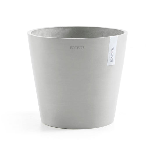 Kukkaruukku - Ecopots - Amsterdam 40cm valkoharmaa - Ecopotskauppa - Uuden aikakauden kukkaruukku