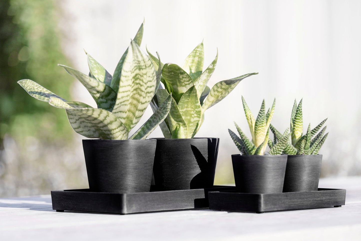 Kukkaruukku - Ecopots - Esillepanotarjotin 25cm tummanharmaa - Ecopots - Uuden aikakauden kukkaruukku kierrätysmateriaalista