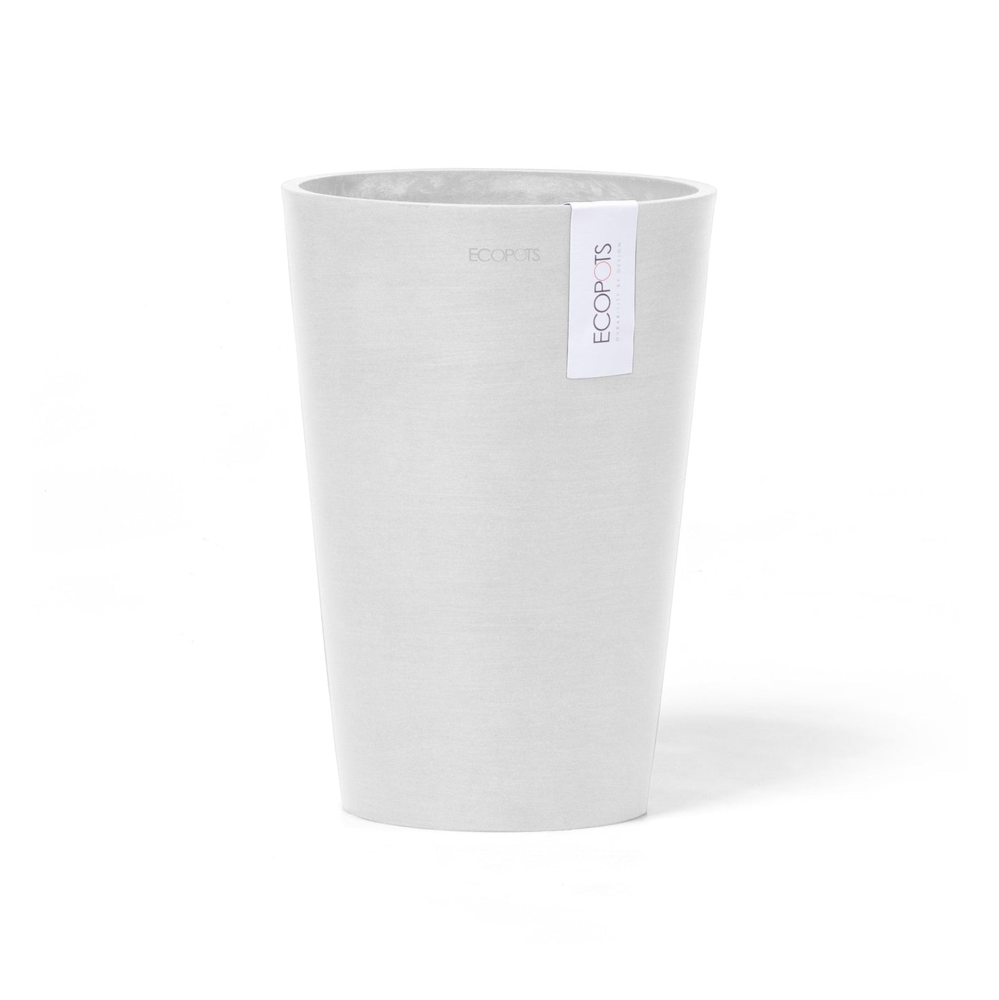 Kukkaruukku - Ecopots - Pisa 21cm puhdas valkoinen - Ecopotskauppa - Uuden aikakauden kukkaruukku