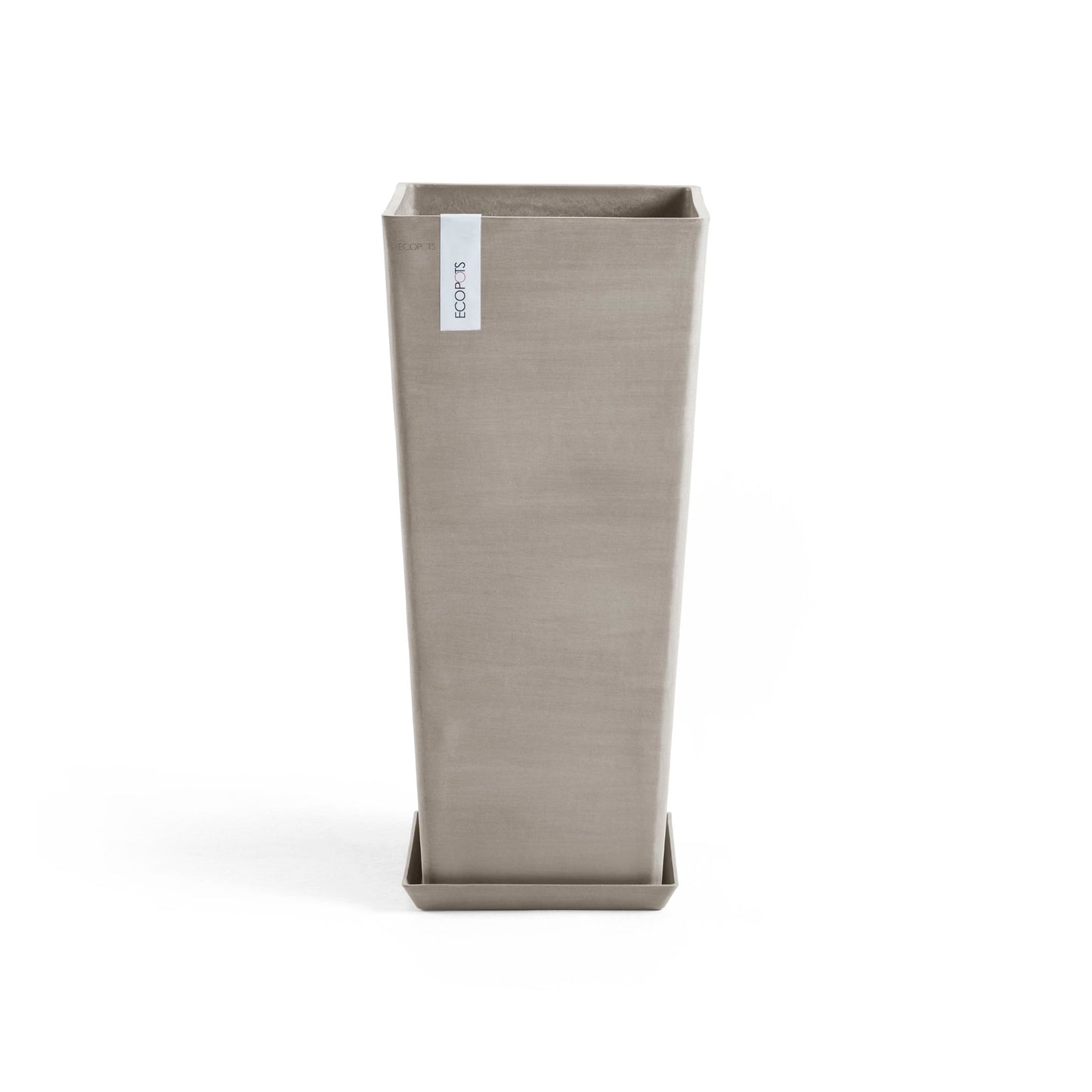 Kukkaruukku - Ecopots - Rotterdam aluslautanen 30cm taupe - Ecopotskauppa - Uuden aikakauden kukkaruukku