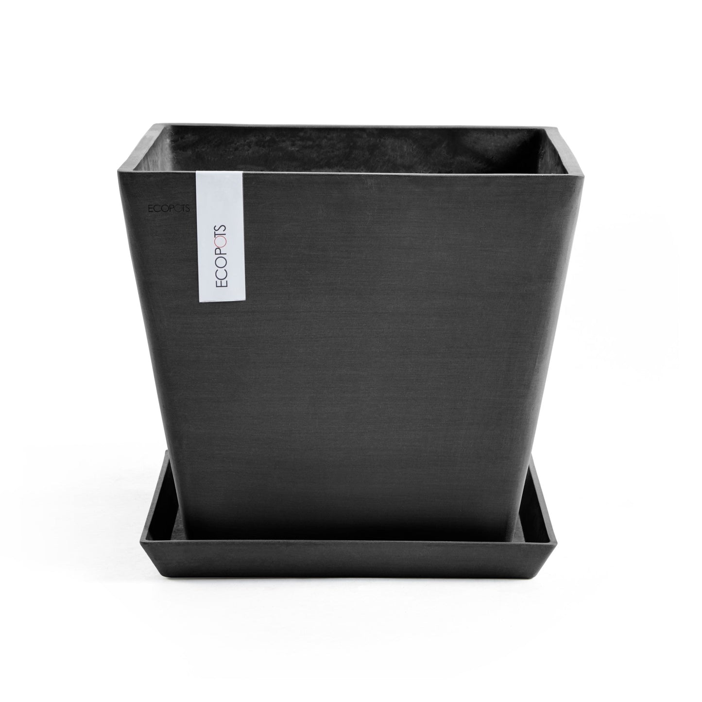 Kukkaruukku - Ecopots - Rotterdam aluslautanen 30cm tummanharmaa - Ecopotskauppa - Uuden aikakauden kukkaruukku
