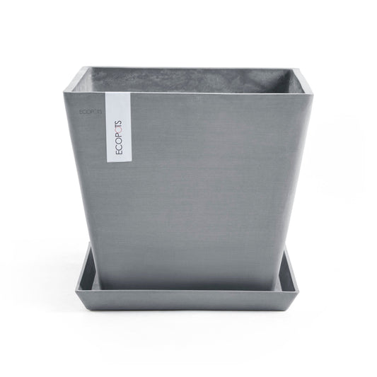 Kukkaruukku - Ecopots - Rotterdam aluslautanen 50cm siniharmaa - Ecopotskauppa - Uuden aikakauden kukkaruukku