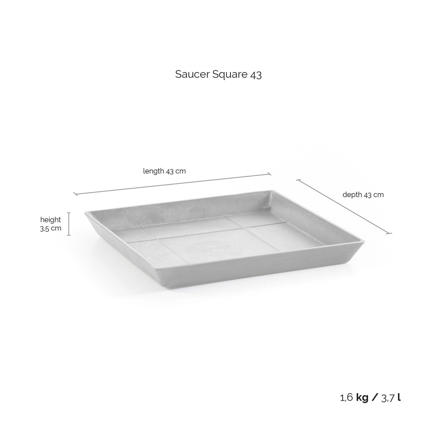 Kukkaruukku - Ecopots - Rotterdam aluslautanen 50cm taupe - Ecopotskauppa - Uuden aikakauden kukkaruukku