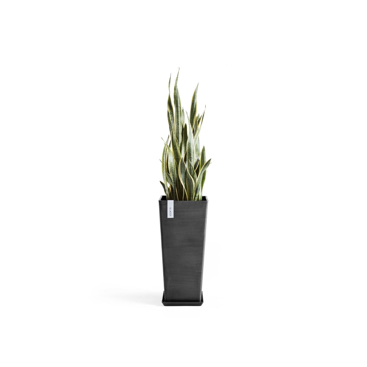 Kukkaruukku - Ecopots - Rotterdam korkea 70cm tummanharmaa - Ecopotskauppa - Uuden aikakauden kukkaruukku