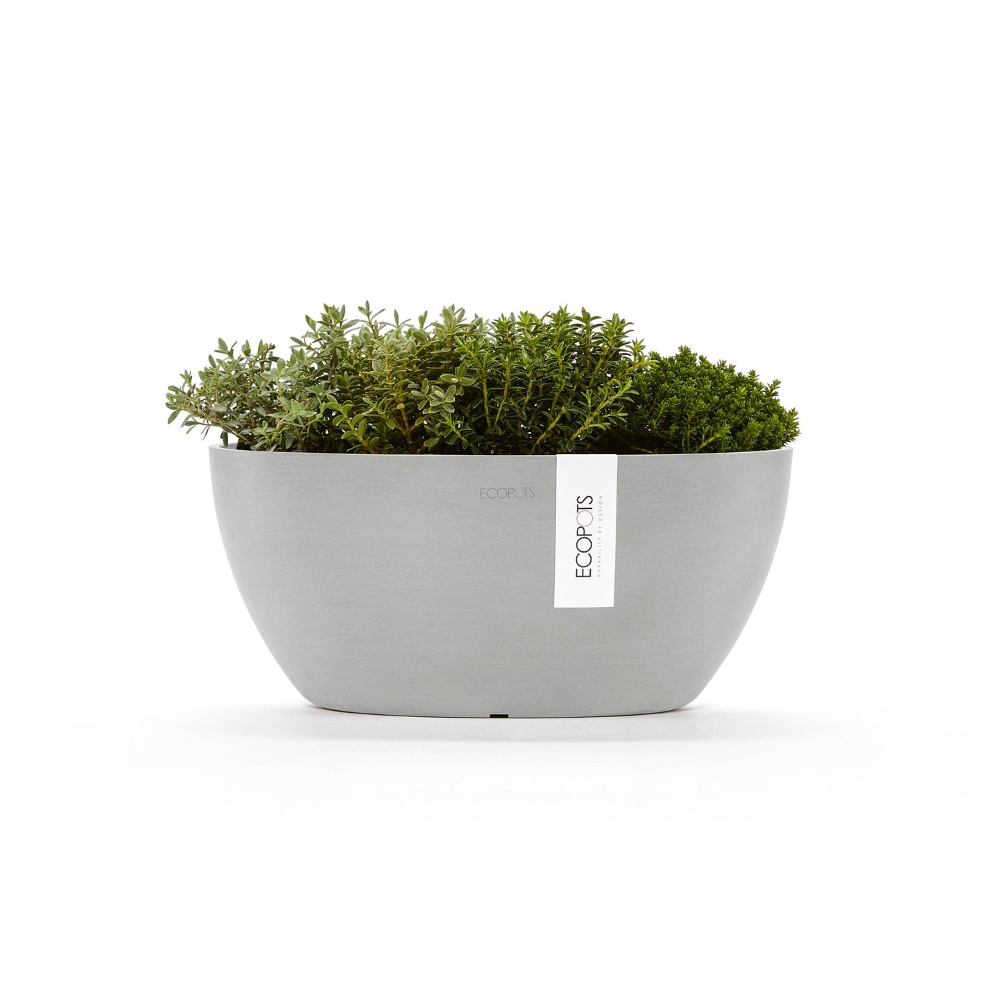 Kukkaruukku - Ecopots - Sofia 30cm valkoharmaa - Ecopotskauppa - Uuden aikakauden kukkaruukku