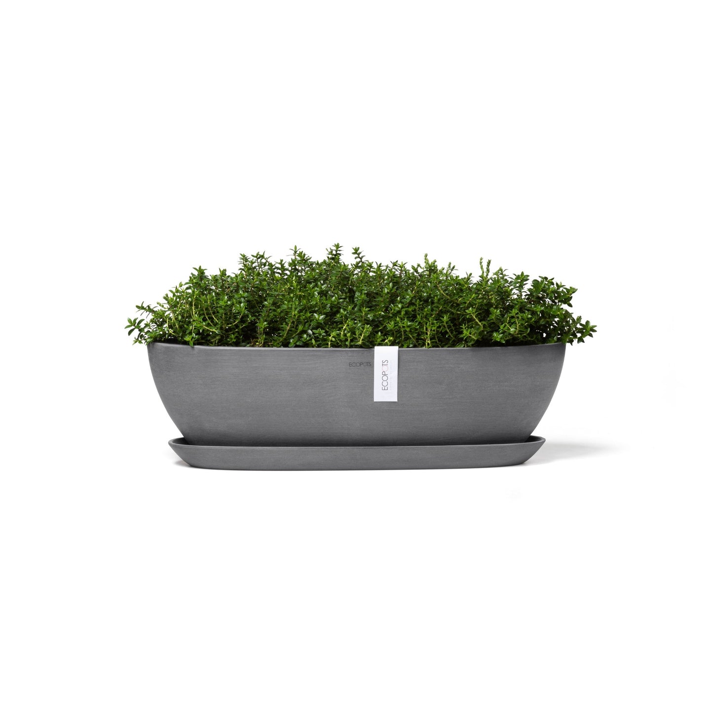 Kukkaruukku - Ecopots - Sofia pitkä 56cm harmaa - Ecopotskauppa - Uuden aikakauden kukkaruukku