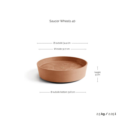 Aluslautanen Amsterdam pyörillä 40cm terracotta