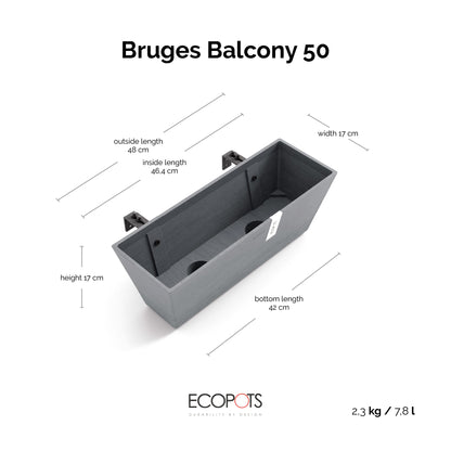 Riputatav lillepott Bruge 50cm sinakashall