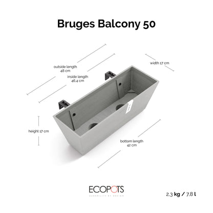 Lillepott Bruge riputatav 50cm valgehall