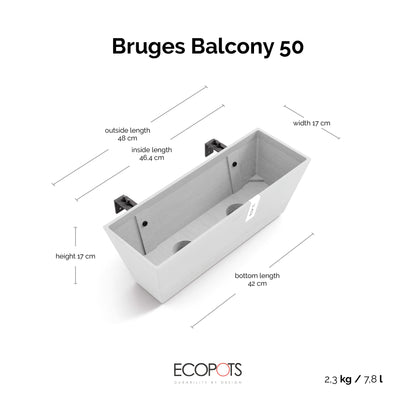 Lillepott Bruge riputatav 50cm valge