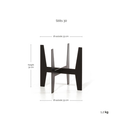 Kukkaruukku Jalusta 30cm musta
