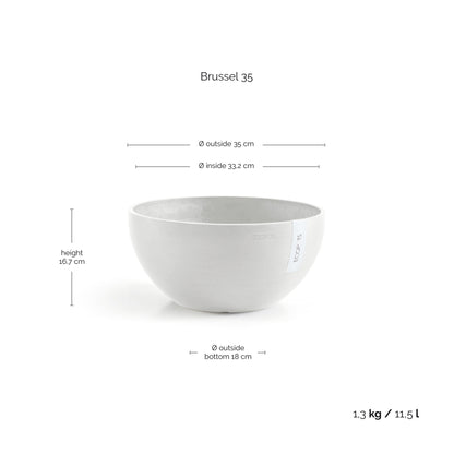 Kukkaruukku Brysseli 35cm valkoinen – mittapiirros
