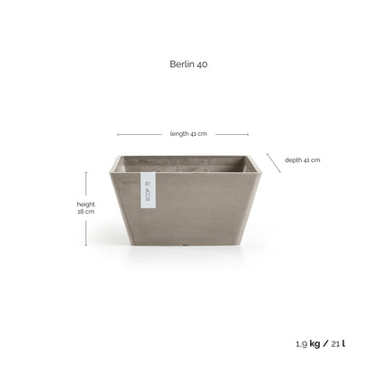 Kukkaruukku Berliini 40cm taupe – mittapiirros