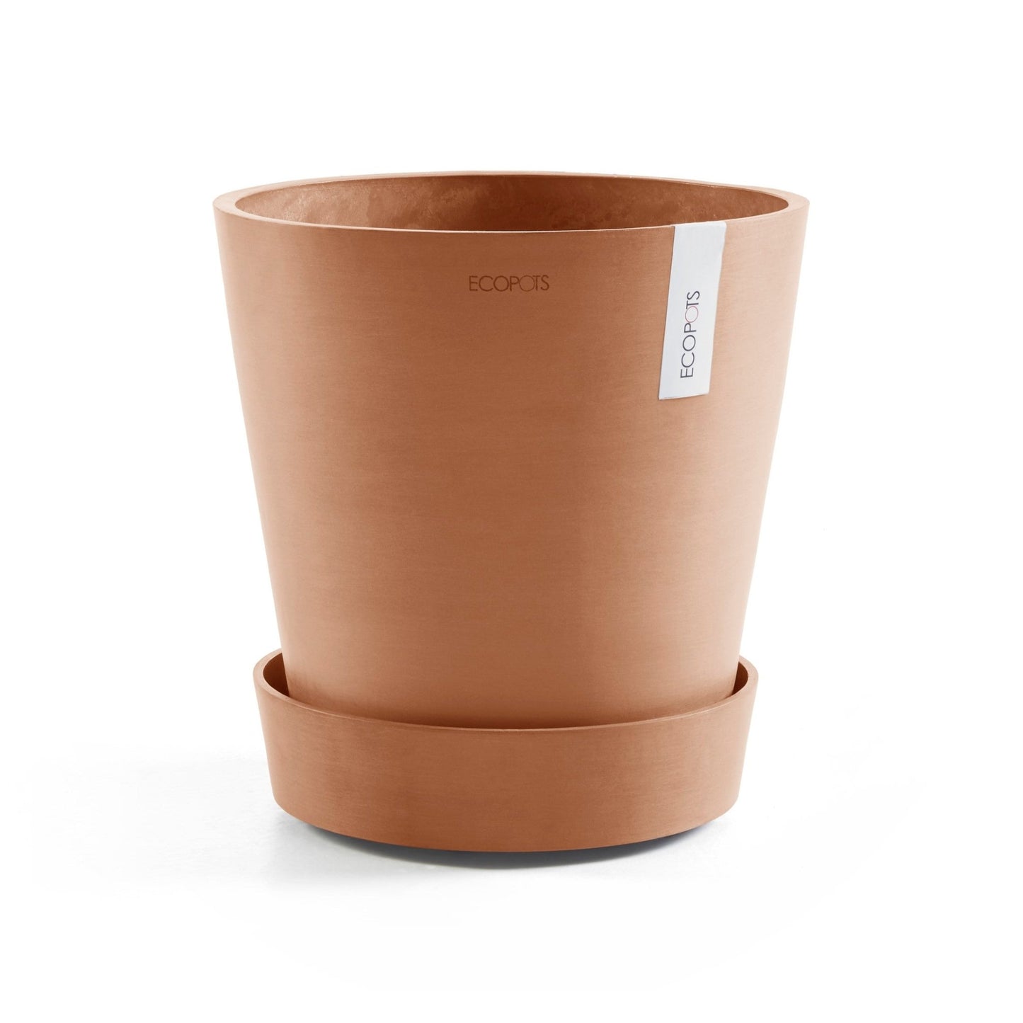 Kukkaruukku - Ecopots - Aluslautanen Amsterdam pyörillä 60cm terracotta - Ecopots - Uuden aikakauden kukkaruukku kierrätysmateriaalista