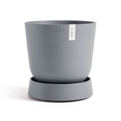 Kukkaruukku - Ecopots - Aluslautanen Oslo pyörillä 35cm siniharmaa - Ecopots - Uuden aikakauden kukkaruukku kierrätysmateriaalista