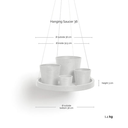 Ecopots - Aluslautanen ripustettava 36cm tummanharmaa