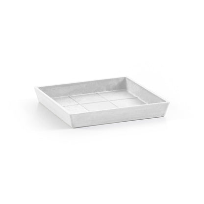 Kukkaruukku - Ecopots - Aluslautanen Rotterdam 25cm valkoinen - Ecopots - Uuden aikakauden kukkaruukku kierrätysmateriaalista