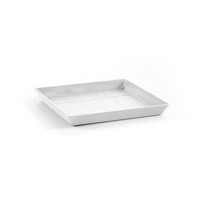 Kukkaruukku - Ecopots - Aluslautanen Rotterdam 30cm valkoinen - Ecopots - Uuden aikakauden kukkaruukku kierrätysmateriaalista