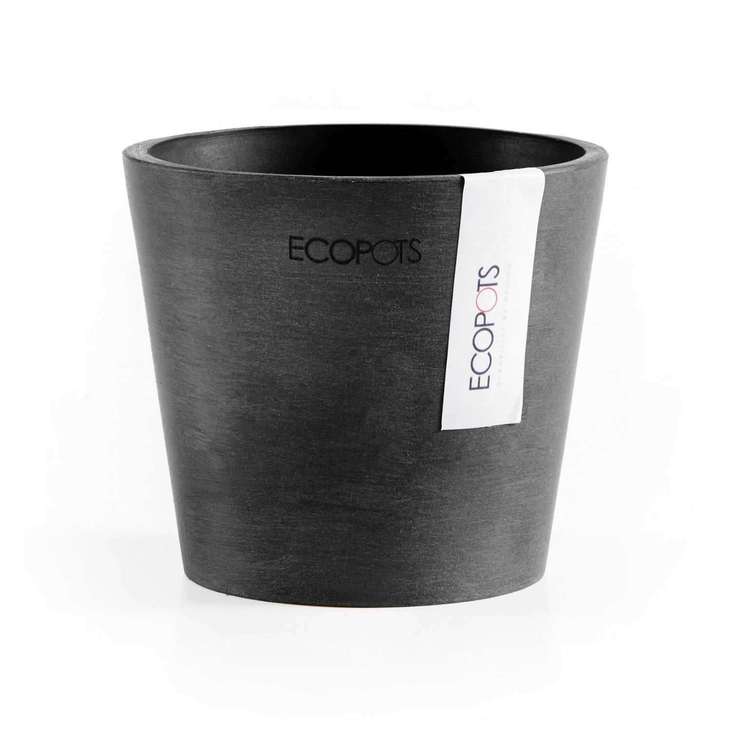 Kukkaruukku - Ecopots - Amsterdam 10,5cm tummanharmaa - Ecopotskauppa - Uuden aikakauden kukkaruukku