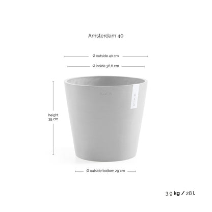 Kukkaruukku - Ecopots - Amsterdam 40cm siniharmaa - Ecopotskauppa - Uuden aikakauden kukkaruukku