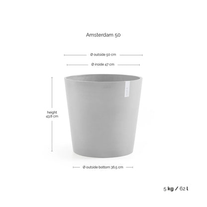 Kukkaruukku - Ecopots - Amsterdam 50cm tummanharmaa - Ecopotskauppa - Uuden aikakauden kukkaruukku