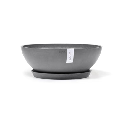 Kukkaruukku - Ecopots - Amsterdam aluslautanen 40cm harmaa - Ecopotskauppa - Uuden aikakauden kukkaruukku