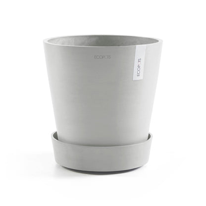 Kukkaruukku - Ecopots - Amsterdam aluslautanen pyörillä 50cm valkoharmaa - Ecopotskauppa - Uuden aikakauden kukkaruukku