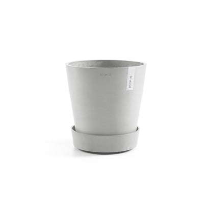 Kukkaruukku - Ecopots - Amsterdam aluslautanen pyörillä 60cm valkoharmaa - Ecopotskauppa - Uuden aikakauden kukkaruukku