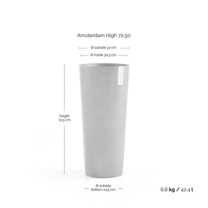 Kukkaruukku - Ecopots - Amsterdam korkea 70cm siniharmaa - Ecopotskauppa - Uuden aikakauden kukkaruukku