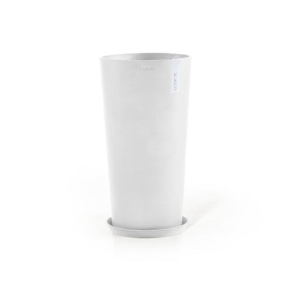Kukkaruukku - Ecopots - Amsterdam korkea 76cm valkoinen - Ecopots - Uuden aikakauden kukkaruukku kierrätysmateriaalista