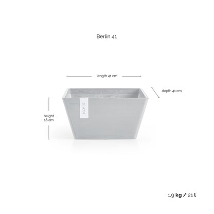 Kukkaruukku - Ecopots - Berliini 40cm harmaa - Ecopotskauppa - Uuden aikakauden kukkaruukku