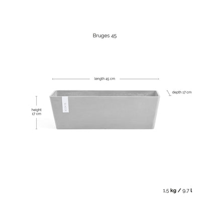Kukkaruukku - Ecopots - Bruge 45cm harmaa - Ecopotskauppa - Uuden aikakauden kukkaruukku