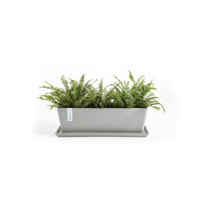 Kukkaruukku - Ecopots - Bruge 55cm valkoharmaa - Ecopotskauppa - Uuden aikakauden kukkaruukku