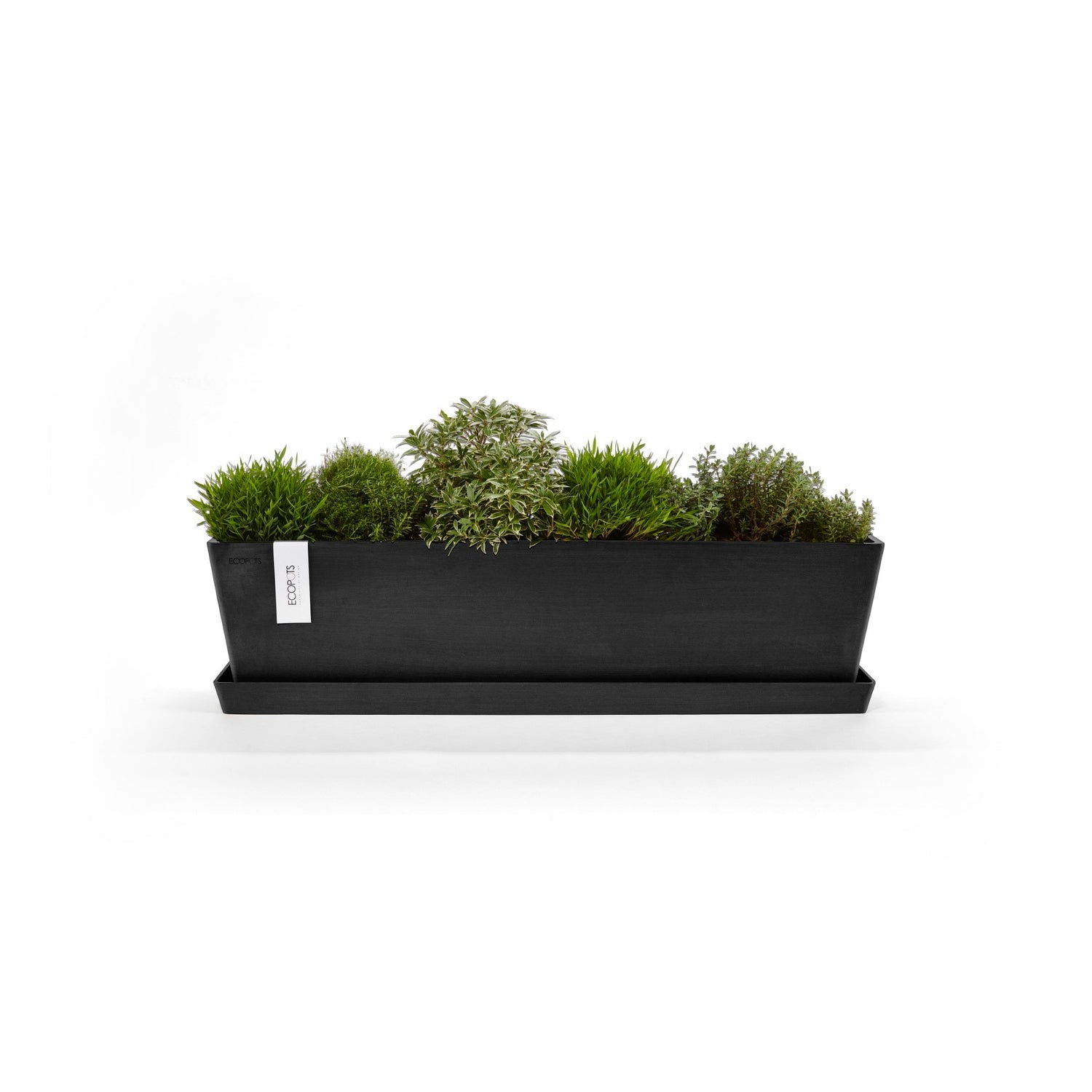 Kukkaruukku - Ecopots - Bruge 80cm tummanharmaa - Ecopotskauppa - Uuden aikakauden kukkaruukku