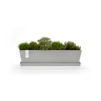 Kukkaruukku - Ecopots - Bruge 80cm valkoharmaa - Ecopotskauppa - Uuden aikakauden kukkaruukku