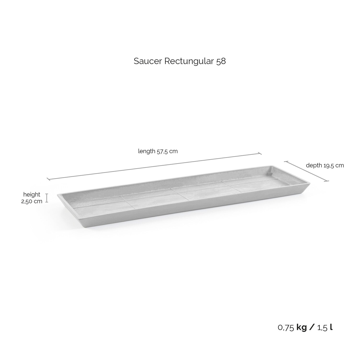 Kukkaruukku - Ecopots - Bruge aluslautanen 55cm tummanharmaa - Ecopotskauppa - Uuden aikakauden kukkaruukku