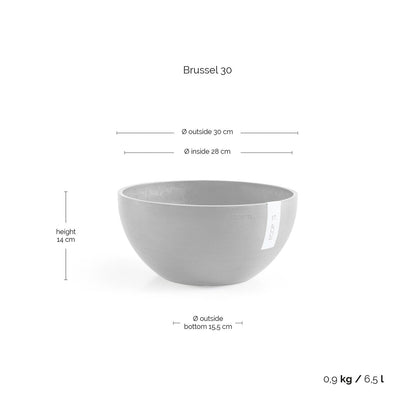 Kukkaruukku - Ecopots - Brysseli 30cm harmaa - Ecopotskauppa - Uuden aikakauden kukkaruukku