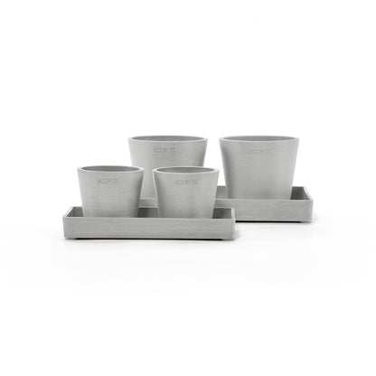 Kukkaruukku - Ecopots - Esillepanotarjotin 25cm valkoharmaa - Ecopotskauppa - Uuden aikakauden kukkaruukku