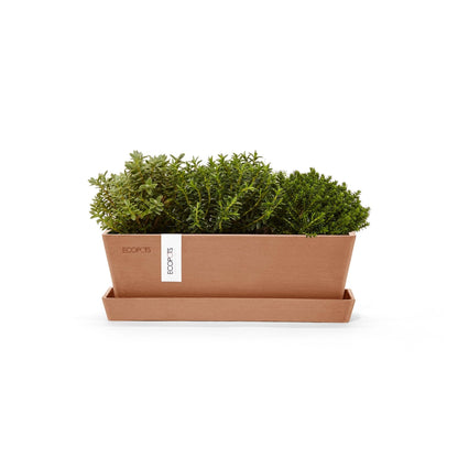 Kukkaruukku - Ecopots - Kukkaruukku Bruge 25cm + aluslautanen terracotta - Ecopots - Uuden aikakauden kukkaruukku kierrätysmateriaalista