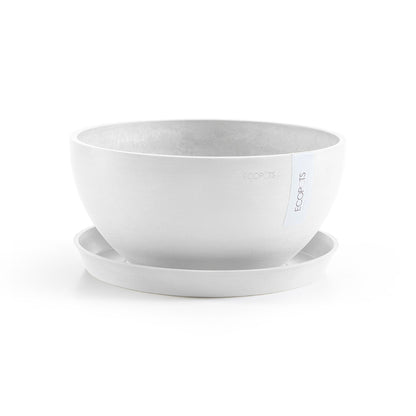 Kukkaruukku - Ecopots - Kukkaruukku Brysseli 25cm valkoinen - Ecopots - Uuden aikakauden kukkaruukku kierrätysmateriaalista
