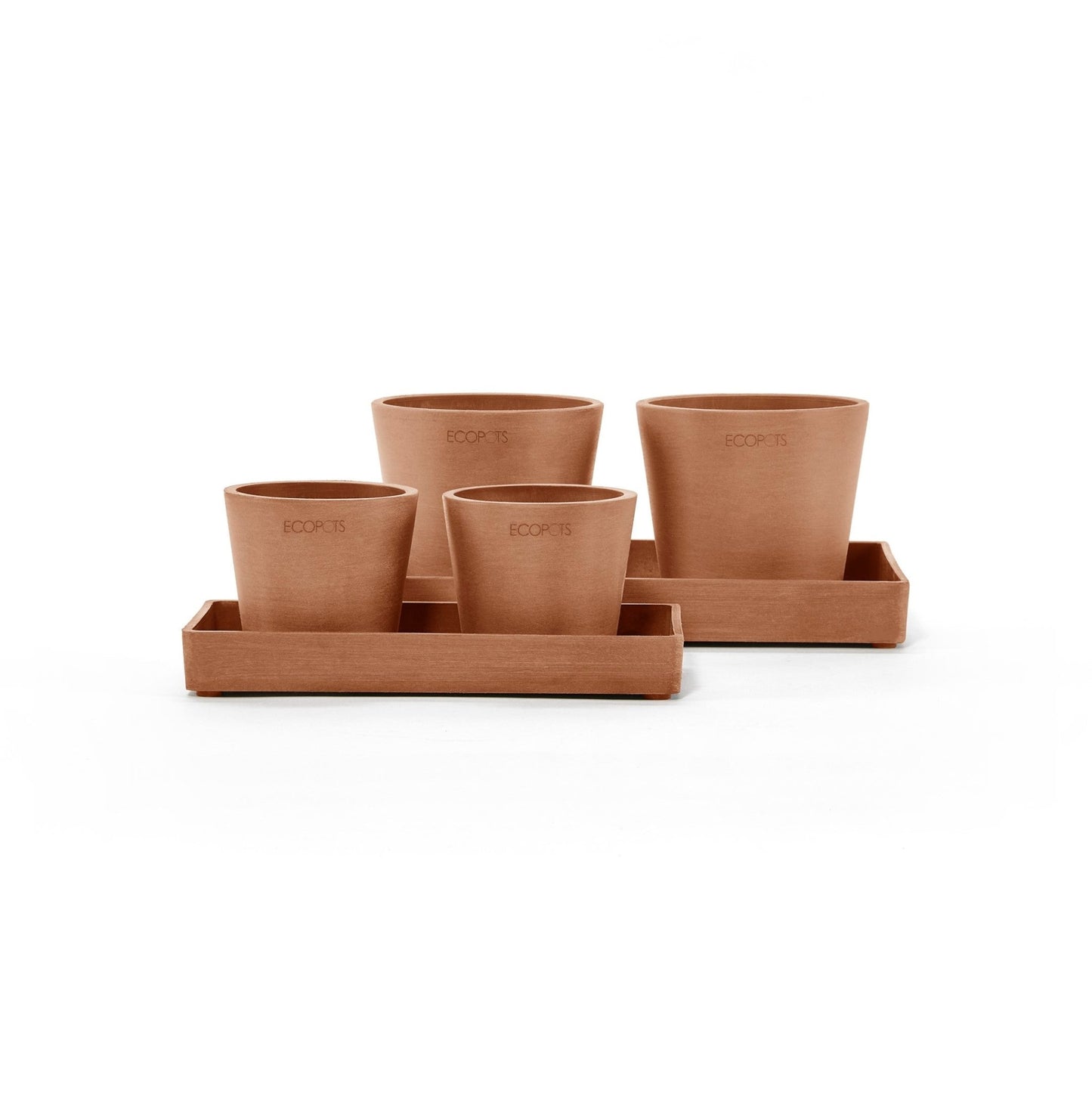 Kukkaruukku - Ecopots - Kukkaruukku esillepanotarjotin 25cm terracotta - Ecopots - Uuden aikakauden kukkaruukku kierrätysmateriaalista