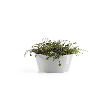 Kukkaruukku - Ecopots - Kukkaruukku Frankfurt 40cm valkoharmaa - Ecopots - Uuden aikakauden kukkaruukku kierrätysmateriaalista