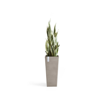 Kukkaruukku - Ecopots - Kukkaruukku Rotterdam korkea 70cm taupe - Ecopots - Uuden aikakauden kukkaruukku kierrätysmateriaalista
