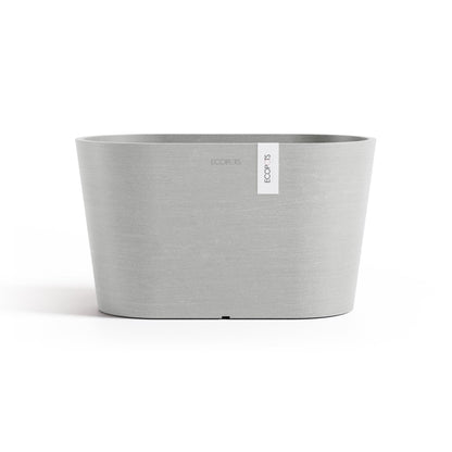 Kukkaruukku - Ecopots - Kukkaruukku Tokio 40cm valkoharmaa - Ecopots - Uuden aikakauden kukkaruukku kierrätysmateriaalista