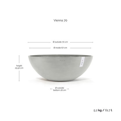 Kukkaruukku - Ecopots - Kukkaruukku Vienna 70cm valkoharmaa - Ecopots - Uuden aikakauden kukkaruukku kierrätysmateriaalista