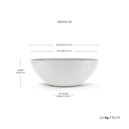 Kukkaruukku - Ecopots - Kukkaruukku Vienna 70cm valkoinen - Ecopots - Uuden aikakauden kukkaruukku kierrätysmateriaalista