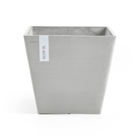 Kukkaruukku - Ecopots - Rotterdam 30cm valkoharmaa - Ecopotskauppa - Uuden aikakauden kukkaruukku