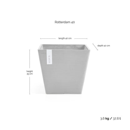 Kukkaruukku - Ecopots - Rotterdam 40cm tummanharmaa - Ecopotskauppa - Uuden aikakauden kukkaruukku
