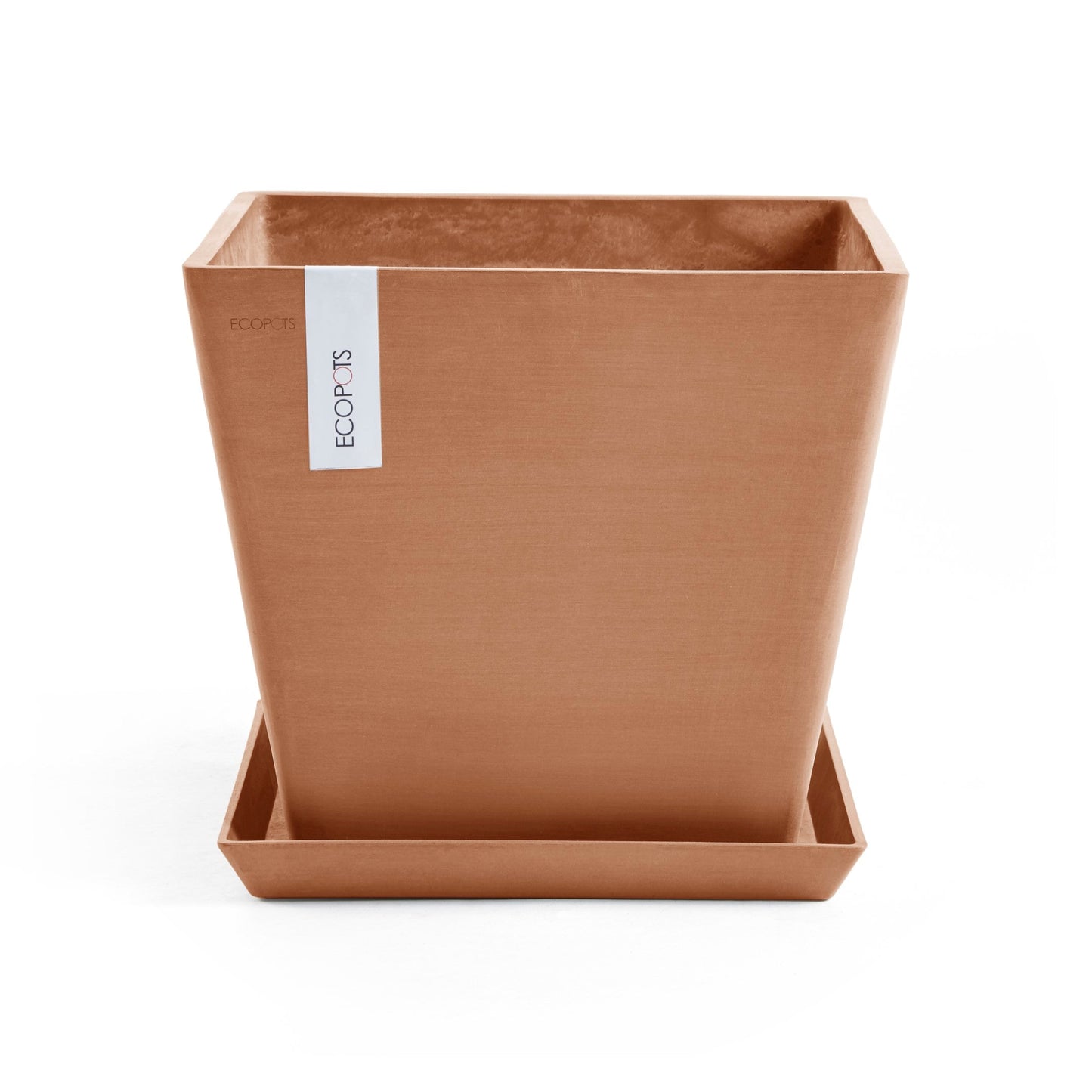 Kukkaruukku - Ecopots - Rotterdam aluslautanen 40cm terracotta - Ecopotskauppa - Uuden aikakauden kukkaruukku